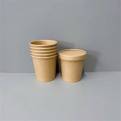 קערת כוס מרק מנייר קראפט 16 oz מיכל Ø98